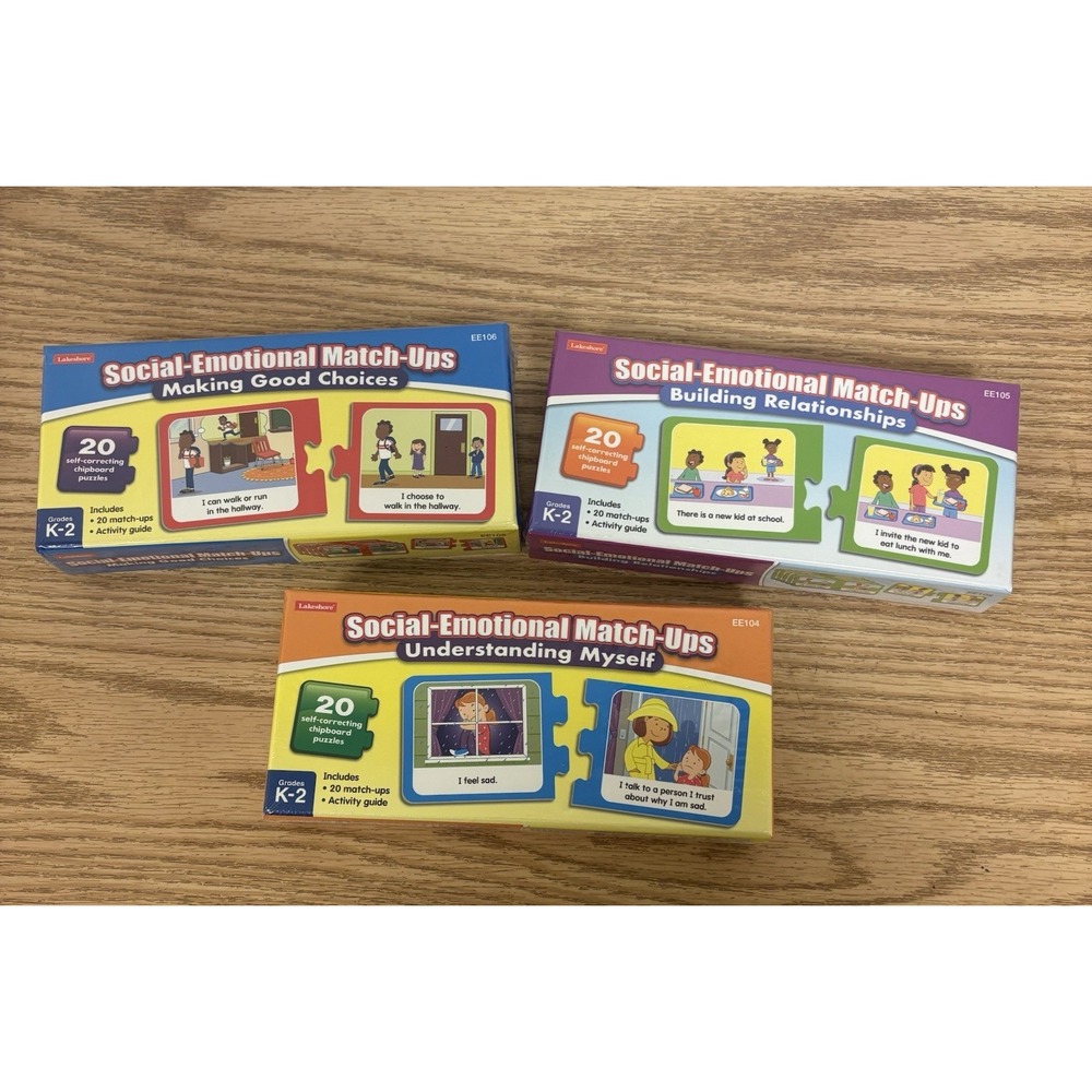 3-Lakeshore Social Emotional Learning SEL Match-Ups Puzzles K-2 New Sealed